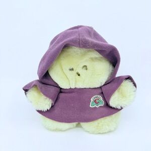Vintage Animal Fair Chubbles Yellow Bear Plush Purple Hooded 9433B Untested